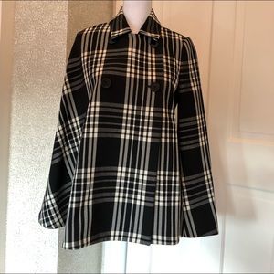 M Missoni black white plaid cape jacket/sold